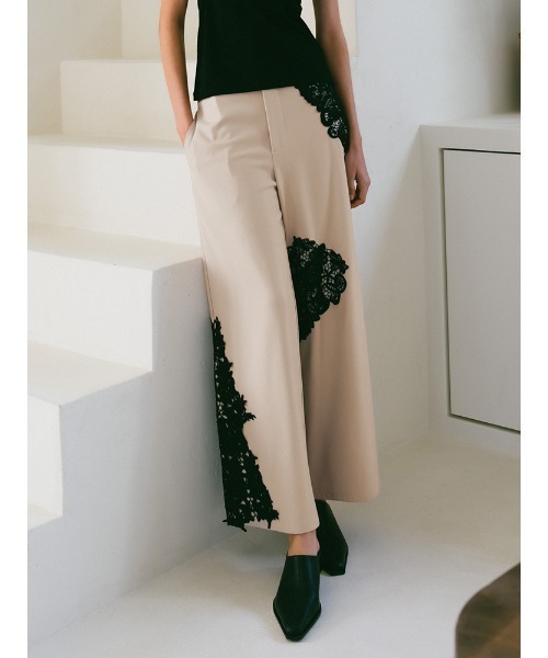sahara(サハラ)の「Lace Layout Pants/レースレイアウトパンツ(スラックス・レディース・ブラック/ブラウン/ベージュ・FREE)」の12枚目の写真