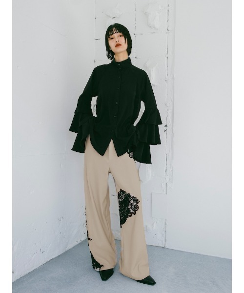 sahara(サハラ)の「Lace Layout Pants/レースレイアウトパンツ(スラックス・レディース・ブラック/ブラウン/ベージュ・FREE)」の18枚目の写真