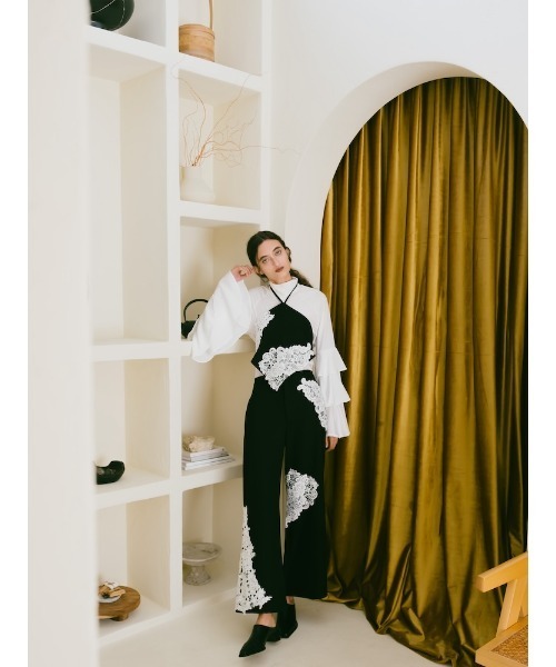 sahara(サハラ)の「Lace Layout Pants/レースレイアウトパンツ(スラックス・レディース・ブラック/ブラウン/ベージュ・FREE)」の6枚目の写真