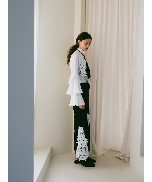 sahara(サハラ)の「Lace Layout Pants/レースレイアウトパンツ(スラックス・レディース・ブラック/ブラウン/ベージュ・FREE)」の7枚目の写真