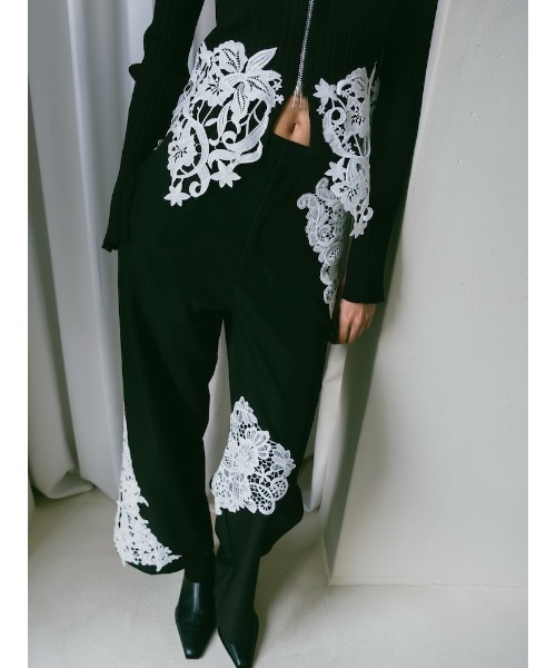 sahara(サハラ)の「Lace Layout Pants/レースレイアウトパンツ(スラックス・レディース・ブラック/ブラウン/ベージュ・FREE)」の9枚目の写真