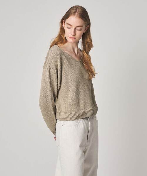 Steven Alan＞コットン シルク Vネック ニット（ニット/セーター