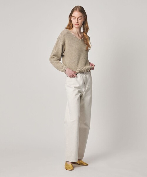 Steven Alan(スティーブンアラン)の「<Steven Alan>コットン シルク Vネック ニット(ニット/セーター・レディース・ブラック/ベージュ・FREE)」の5枚目の写真