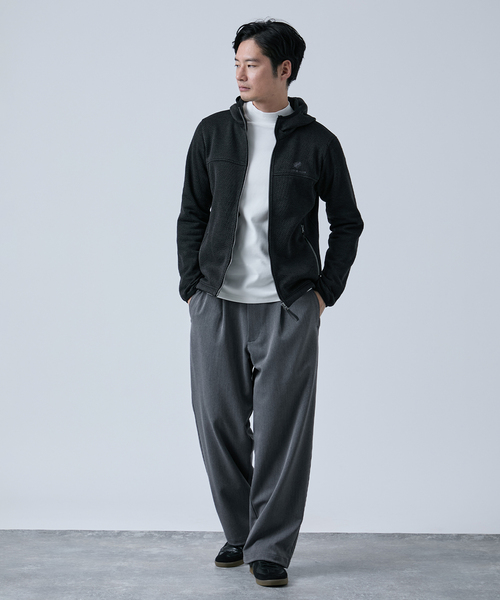 B.C STOCK(ベーセーストック)の「METORO FLEEX フードブルゾン(パーカー・メンズ・ブラック/ネイビー/ライトグレー・SMALL/MEDIUM/LARGE)」の4枚目の写真