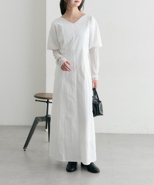 セール】【オケージョン対応◎】パフレーススリーブワンピース