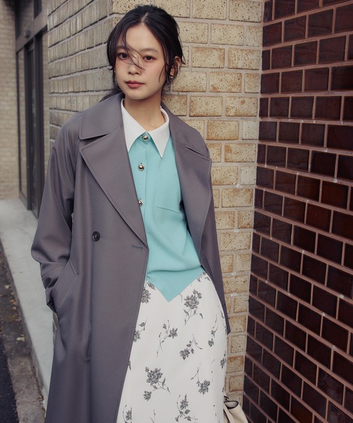 NATURAL BEAUTY BASIC(ナチュラルビューティーベーシック)の「◇ラグランフォルムカルゼコート(トレンチコート・レディース・カーキ/ベージュ/チャコールグレー・MEDIUM/P/S)」の1枚目の写真