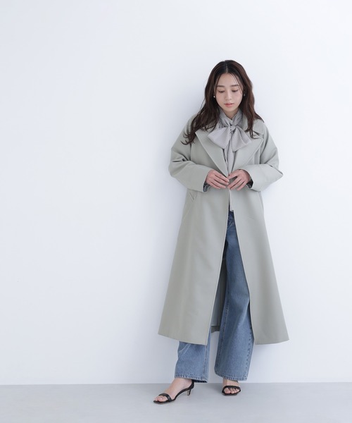 NATURAL BEAUTY BASIC(ナチュラルビューティーベーシック)の「◇ラグランフォルムカルゼコート(トレンチコート・レディース・カーキ/ベージュ/チャコールグレー・MEDIUM/P/S)」の6枚目の写真