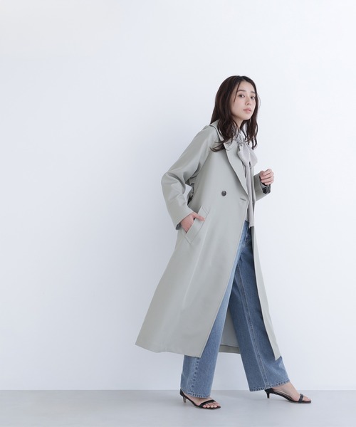 NATURAL BEAUTY BASIC(ナチュラルビューティーベーシック)の「◇ラグランフォルムカルゼコート(トレンチコート・レディース・カーキ/ベージュ/チャコールグレー・MEDIUM/P/S)」の8枚目の写真