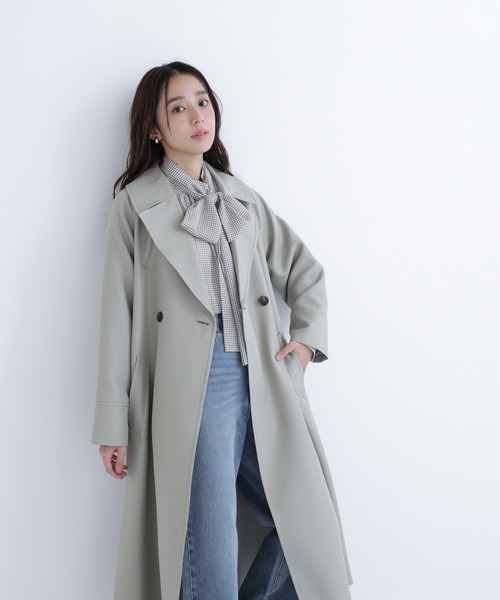 NATURAL BEAUTY BASIC(ナチュラルビューティーベーシック)の「◇ラグランフォルムカルゼコート(トレンチコート・レディース・カーキ/ベージュ/チャコールグレー・MEDIUM/P/S)」の9枚目の写真