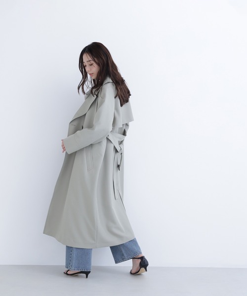 NATURAL BEAUTY BASIC(ナチュラルビューティーベーシック)の「◇ラグランフォルムカルゼコート(トレンチコート・レディース・カーキ/ベージュ/チャコールグレー・MEDIUM/P/S)」の10枚目の写真