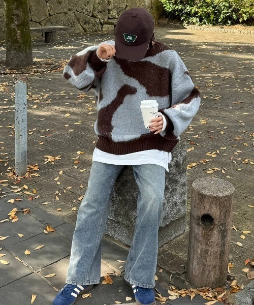 gossara（ゴサラ）の「ニュアンス柄起毛糸PO（ニット/セーター・レディース・チャコール/ブラウン・FREE）」の8枚目の写真