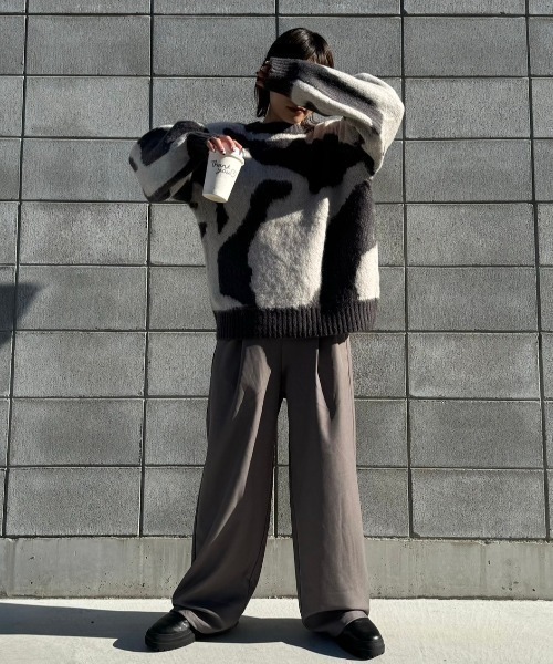 gossara（ゴサラ）の「ニュアンス柄起毛糸PO（ニット/セーター・レディース・チャコール/ブラウン・FREE）」の15枚目の写真