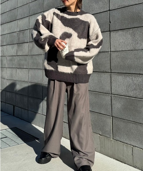 gossara（ゴサラ）の「ニュアンス柄起毛糸PO（ニット/セーター・レディース・チャコール/ブラウン・FREE）」の16枚目の写真