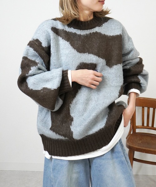 gossara（ゴサラ）の「ニュアンス柄起毛糸PO（ニット/セーター・レディース・チャコール/ブラウン・FREE）」の18枚目の写真