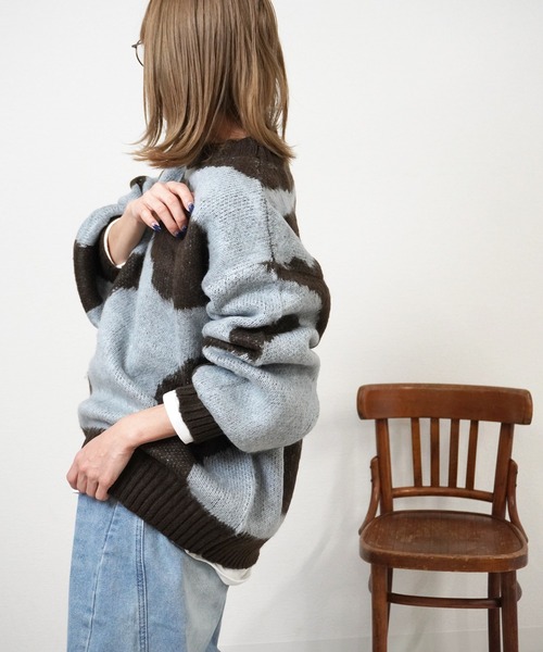 gossara（ゴサラ）の「ニュアンス柄起毛糸PO（ニット/セーター・レディース・チャコール/ブラウン・FREE）」の21枚目の写真