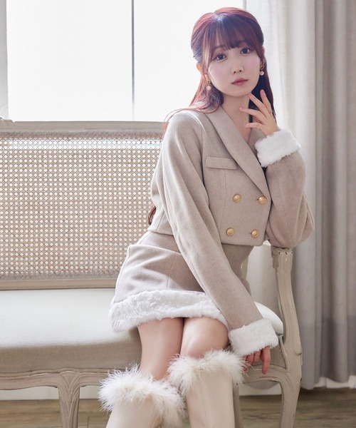 Rose Muse（ロゼミューズ）の「fake fur switching short JK（その他アウター・レディース・ベージュ・FREE）」の2枚目の写真