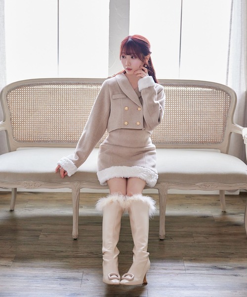 Rose Muse（ロゼミューズ）の「fake fur switching short JK（その他アウター・レディース・ベージュ・FREE）」の3枚目の写真