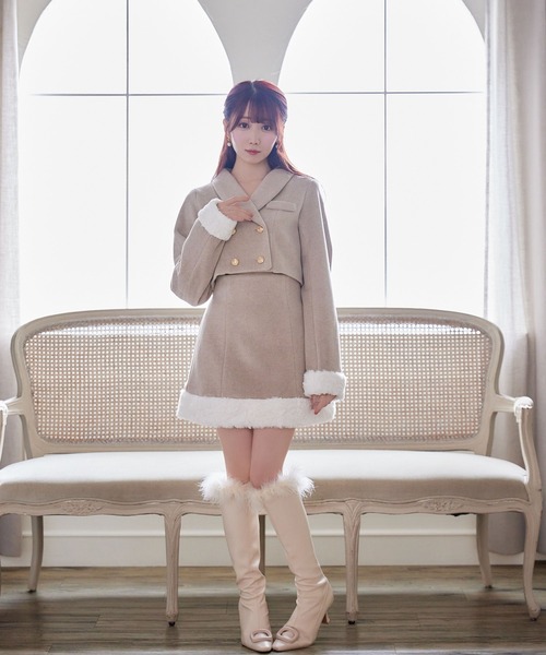 Rose Muse（ロゼミューズ）の「fake fur switching short JK（その他アウター・レディース・ベージュ・FREE）」の6枚目の写真