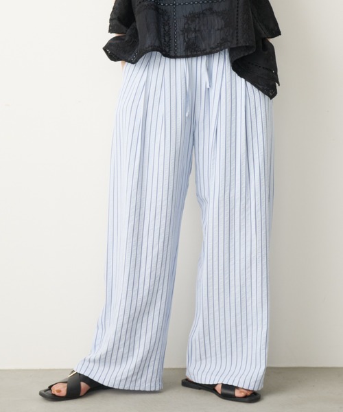 Unitage(ユニテージ)の「サッカーストライプタックイージーパンツ(その他パンツ・レディース・イエロー/ピンク/ブルー・FREE)」の7枚目の写真
