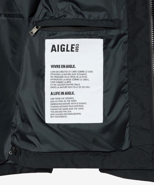 AIGLE（エーグル）の「GORE-TEX ゴアテックス 防水 防風 透湿 2レイヤー ジャケット RP / フード付け外し可（マウンテンパーカー・メンズ・ブラック/ホワイト/モスグリーン・XS/XL/S/L/M/XXL）」の9枚目の写真
