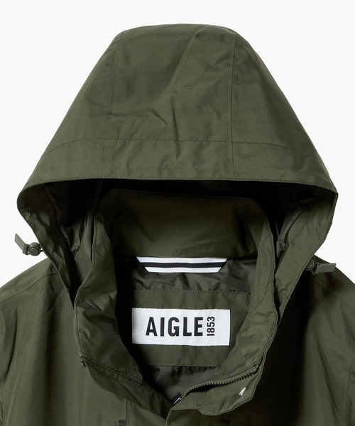 AIGLE（エーグル）の「GORE-TEX ゴアテックス 防水 防風 透湿 2レイヤー ジャケット RP / フード付け外し可（マウンテンパーカー・メンズ・ブラック/ホワイト/モスグリーン・XS/XL/S/L/M/XXL）」の14枚目の写真