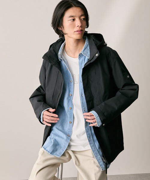 AIGLE（エーグル）の「GORE-TEX 防風 防水 透湿 ゴアテックス 2レイヤー ジャケット RP フード取り外し可（マウンテンパーカー・メンズ・ブラック/ホワイト/モスグリーン・XS/XL/S/L/M/XXL）」の11枚目の写真