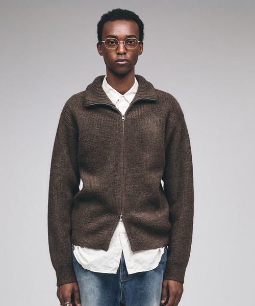 DESCENTEGOLFカシミア混ニットロゴプリント ジップアップジャケットL DESCENTEGOLFカシミア混ニットロゴプリント ジップアップジャケットL 5