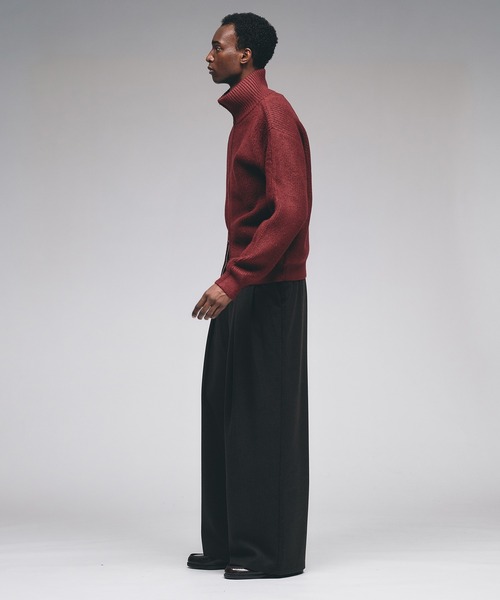 Adoon plain(アドーンプレーン)の「Double Zip Drivers Knit / ダブルジップドライバーズニット(ニット/セーター・メンズ・チャコールグレー/ブラウン/ボルドー/グリーン・MEDIUM/LARGE)」の18枚目の写真