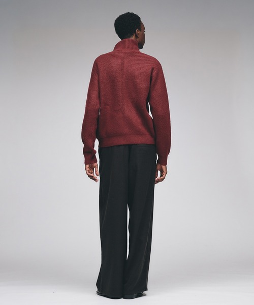 Adoon plain(アドーンプレーン)の「Double Zip Drivers Knit / ダブルジップドライバーズニット(ニット/セーター・メンズ・チャコールグレー/ブラウン/ボルドー/グリーン・MEDIUM/LARGE)」の19枚目の写真