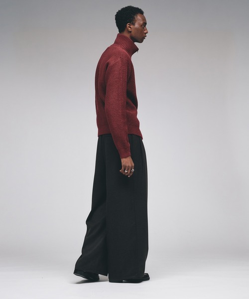 Adoon plain(アドーンプレーン)の「Double Zip Drivers Knit / ダブルジップドライバーズニット(ニット/セーター・メンズ・チャコールグレー/ブラウン/ボルドー/グリーン・MEDIUM/LARGE)」の20枚目の写真