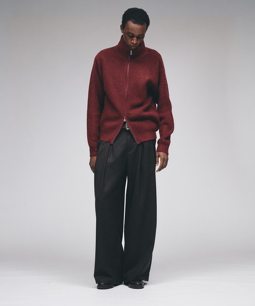 Adoon plain(アドーンプレーン)の「Double Zip Drivers Knit / ダブルジップドライバーズニット(ニット/セーター・メンズ・チャコールグレー/ブラウン/ボルドー/グリーン・MEDIUM/LARGE)」の21枚目の写真