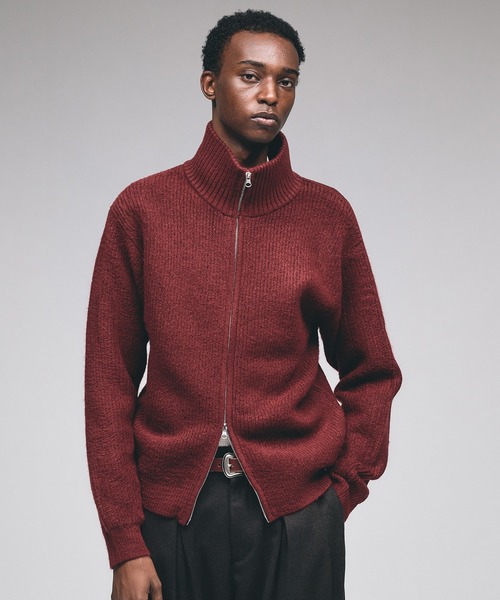 赤 ジップアップセーター セール】Double Zip Drivers Knit / ダブルジップドライバーズニット