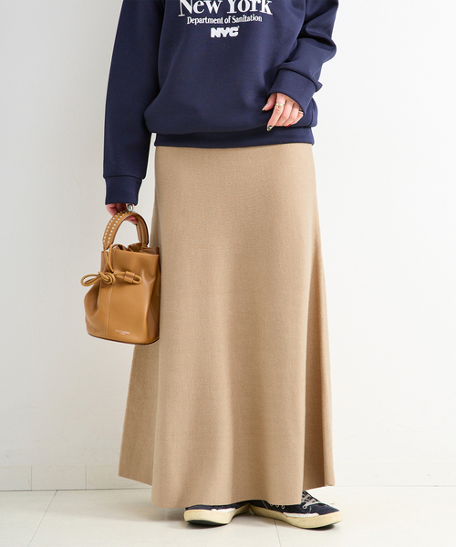 B.C STOCK（ベーセーストック）の「手洗い可 / 吸湿発熱 / ソリストヒートフレアスカート（スカート・レディース・ブラック/ベージュ/チャコールグレー・FREE）」の3枚目の写真