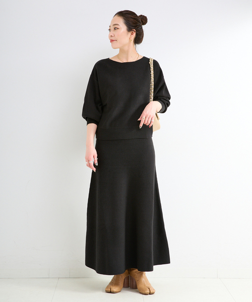 B.C STOCK（ベーセーストック）の「手洗い可 / 吸湿発熱 / ソリストヒートフレアスカート（スカート・レディース・ブラック/ベージュ/チャコールグレー・FREE）」の4枚目の写真