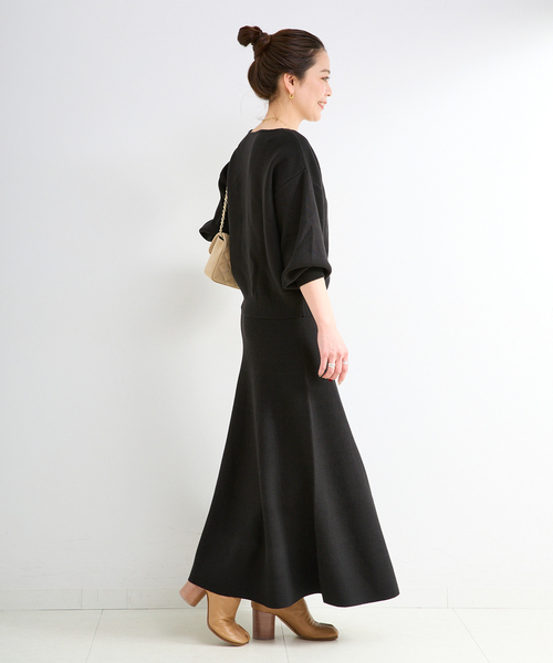 B.C STOCK（ベーセーストック）の「手洗い可 / 吸湿発熱 / ソリストヒートフレアスカート（スカート・レディース・ブラック/ベージュ/チャコールグレー・FREE）」の5枚目の写真