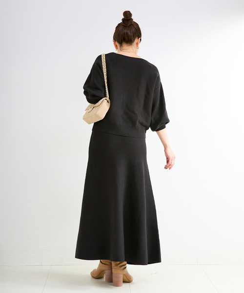 B.C STOCK（ベーセーストック）の「手洗い可 / 吸湿発熱 / ソリストヒートフレアスカート（スカート・レディース・ブラック/ベージュ/チャコールグレー・FREE）」の6枚目の写真