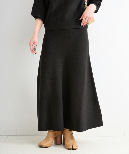 B.C STOCK（ベーセーストック）の「手洗い可 / 吸湿発熱 / ソリストヒートフレアスカート（スカート・レディース・ブラック/ベージュ/チャコールグレー・FREE）」の7枚目の写真