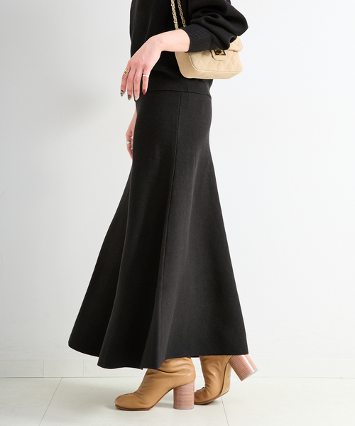 B.C STOCK（ベーセーストック）の「手洗い可 / 吸湿発熱 / ソリストヒートフレアスカート（スカート・レディース・ブラック/ベージュ/チャコールグレー・FREE）」の8枚目の写真