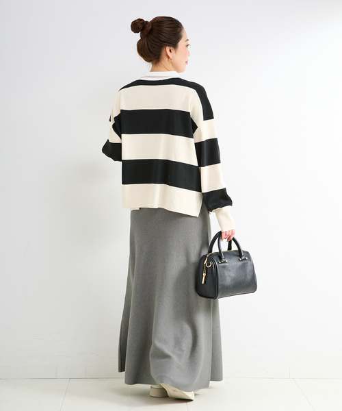 B.C STOCK（ベーセーストック）の「手洗い可 / 吸湿発熱 / ソリストヒートフレアスカート（スカート・レディース・ブラック/ベージュ/チャコールグレー・FREE）」の12枚目の写真