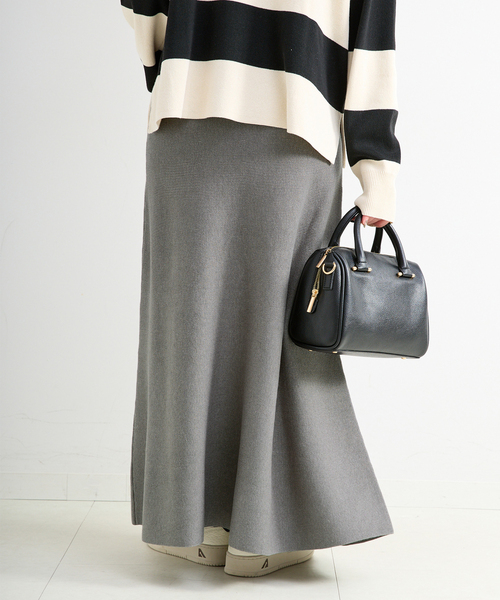 B.C STOCK（ベーセーストック）の「手洗い可 / 吸湿発熱 / ソリストヒートフレアスカート（スカート・レディース・ブラック/ベージュ/チャコールグレー・FREE）」の15枚目の写真