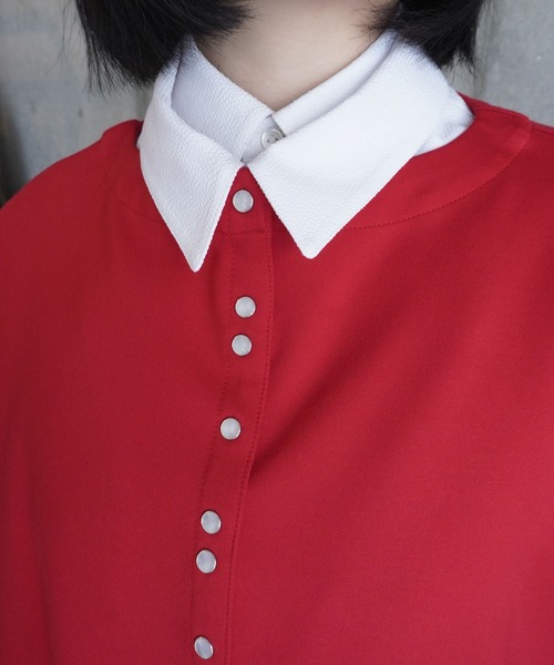 G.V.G.V.（ジーヴィージーヴィー）の「DOUBLE COLLAR SHIRT（シャツ/ブラウス・レディース・ブルー/ホワイト・ONE SIZE）」の13枚目の写真
