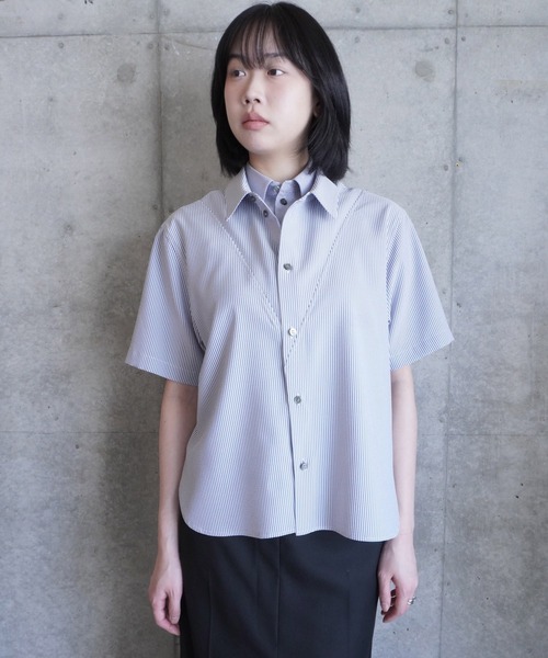 G.V.G.V.（ジーヴィージーヴィー）の「DOUBLE COLLAR SHIRT（シャツ/ブラウス・レディース・ブルー/ホワイト・ONE SIZE）」の16枚目の写真