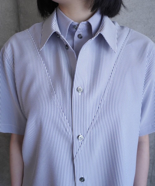 G.V.G.V.（ジーヴィージーヴィー）の「DOUBLE COLLAR SHIRT（シャツ/ブラウス・レディース・ブルー/ホワイト・ONE SIZE）」の20枚目の写真