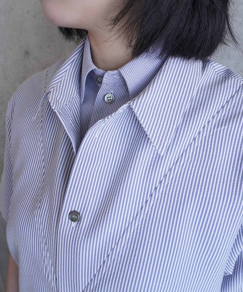G.V.G.V.（ジーヴィージーヴィー）の「DOUBLE COLLAR SHIRT（シャツ/ブラウス・レディース・ブルー/ホワイト・ONE SIZE）」の21枚目の写真