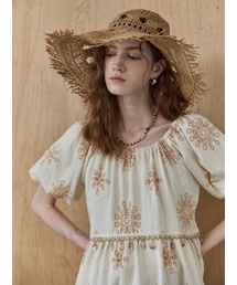 MAXZA（マージャコレクション）の「ヴィンテージナチュラルパンチングワイドラフィアフロッピーハット（キャップ）」