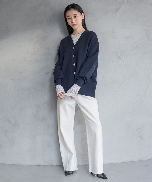 A part by（アパートバイ）の「Apbカーブデニムパンツ（デニムパンツ・レディース・ライトブルー/オフホワイト・MEDIUM/SMALL）」の3枚目の写真