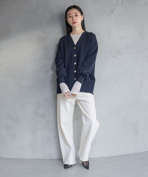 A part by（アパートバイ）の「Apbカーブデニムパンツ（デニムパンツ・レディース・ライトブルー/オフホワイト・MEDIUM/SMALL）」の5枚目の写真