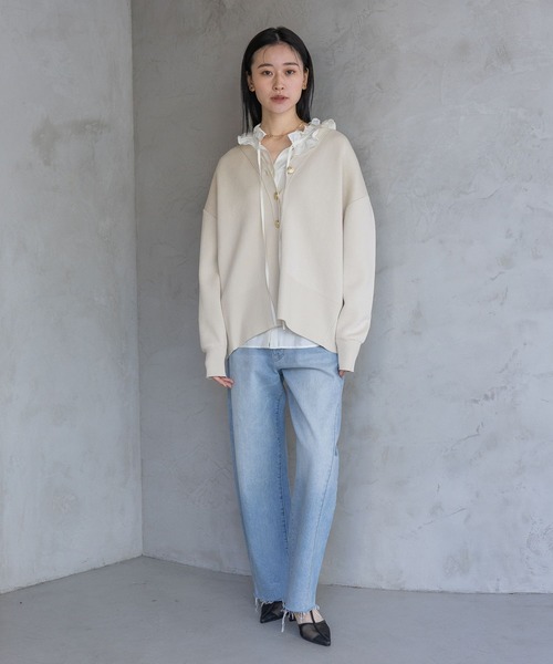 A part by（アパートバイ）の「Apbカーブデニムパンツ（デニムパンツ・レディース・ライトブルー/オフホワイト・MEDIUM/SMALL）」の14枚目の写真