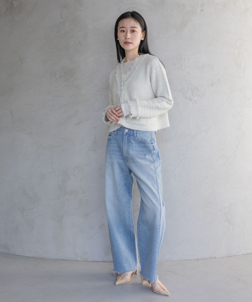 A part by（アパートバイ）の「Apbカーブデニムパンツ（デニムパンツ・レディース・ライトブルー/オフホワイト・MEDIUM/SMALL）」の15枚目の写真