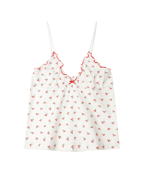 SUNDAY FRUIT MARKET(サンデーフルーツマーケット)の「W) CHERRY STRING TOP IVORY(Tシャツ/カットソー・レディース・その他・ONE SIZE)」の1枚目の写真